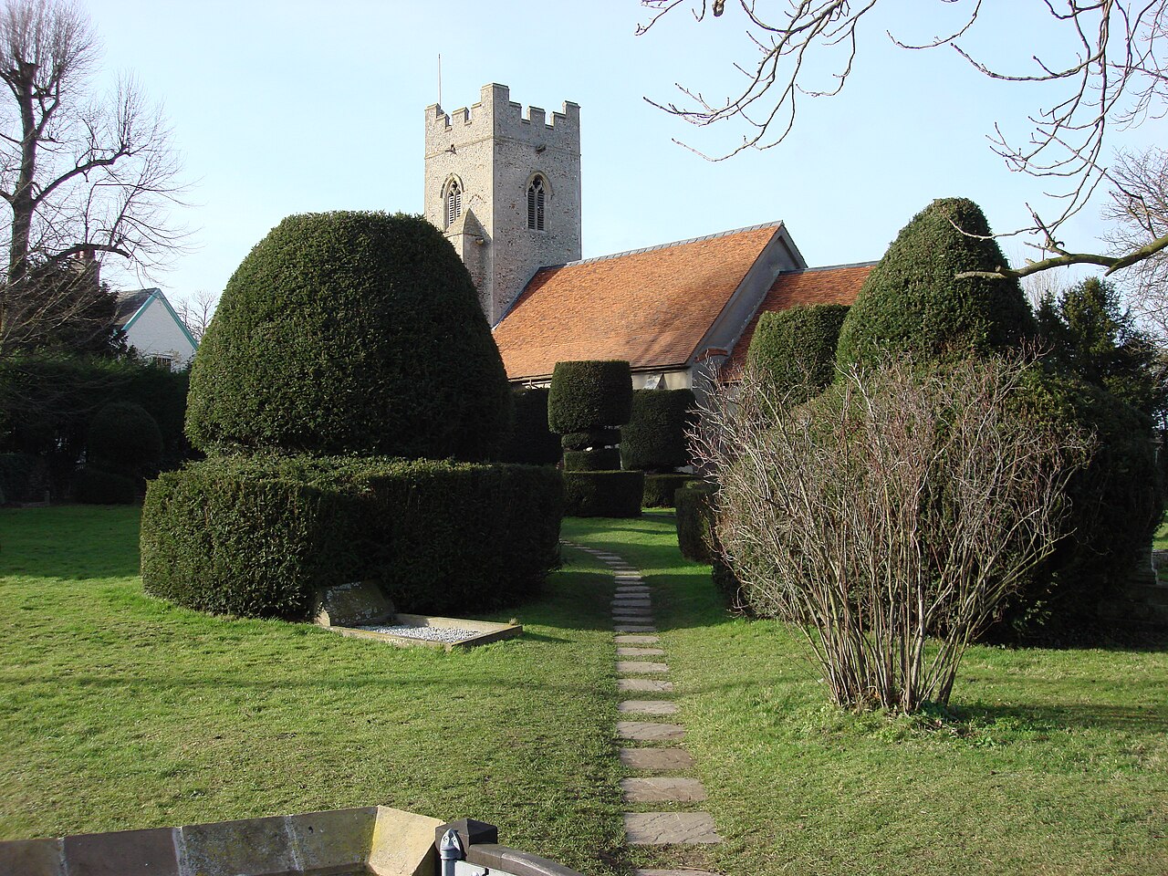 Borley parish church, opposite the former rectory site. This 2008 photograph records the surviving location associated with the story; it is not evidence of reported phenomena.