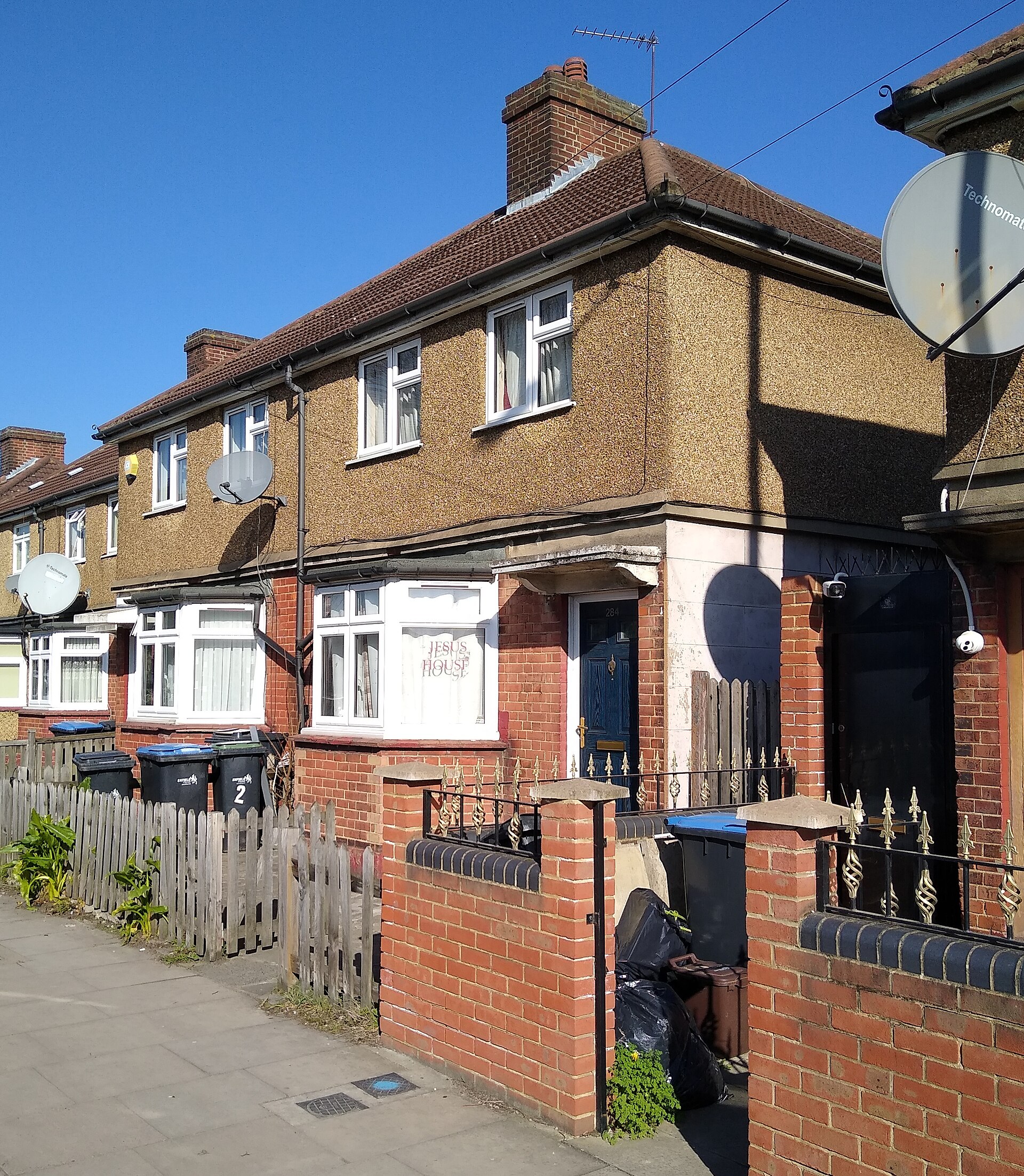 284 Green Street, the Enfield house associated with the reports. This modern exterior photograph identifies the location; it is not evidence for any of the events described inside.