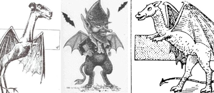 Three historical artists imagined the Jersey Devil very differently, showing how unstable the creature's reported appearance became in print.