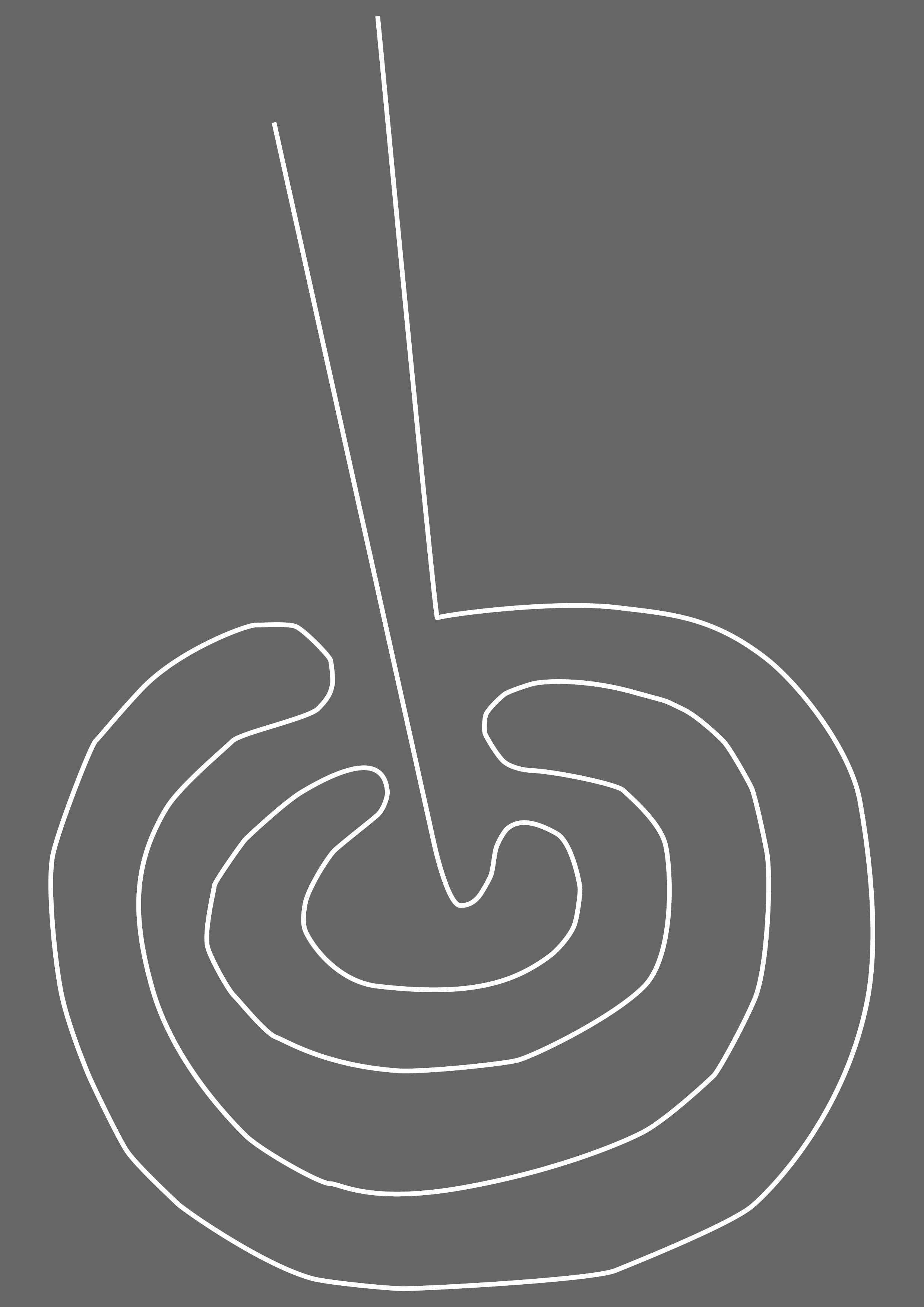 A simplified plan of the Nazca labyrinth geoglyph, useful for reading its path structure alongside the wider satellite view.