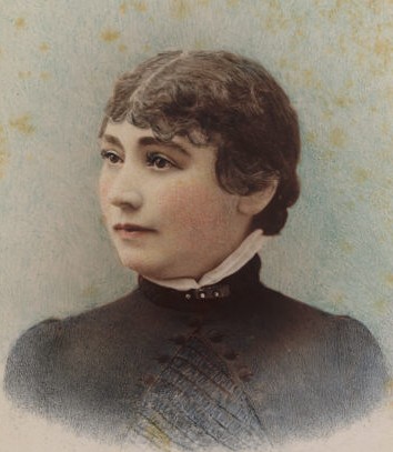 A hand-tinted 1865 portrait of Sarah Winchester. Her documented life should remain distinct from the spiritual motives later assigned to her building work.